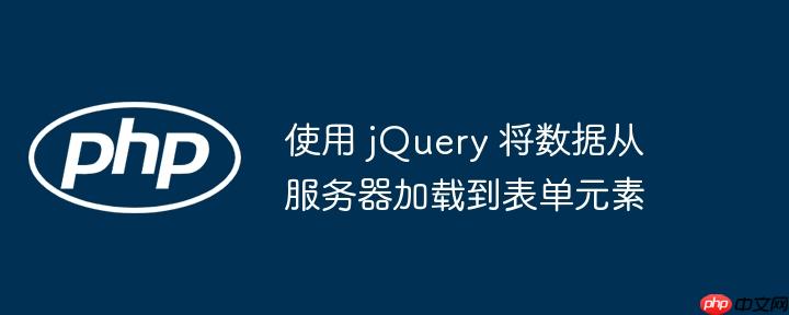 使用 jQuery 将数据从服务器加载到表单元素-小浪学习网