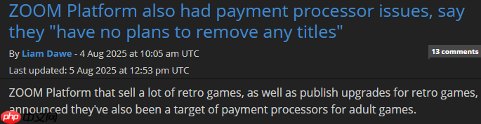 成人游戏下架风波扩散 知名复古游戏发布平台担心会被波及