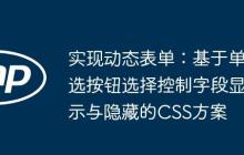 实现动态表单：基于单选按钮选择控制字段显示与隐藏的CSS方案