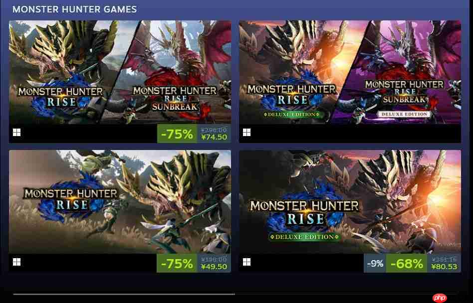 《怪物猎人：荒野》Steam新史低促销 标准版278元