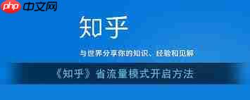 知乎如何开启省流量模式