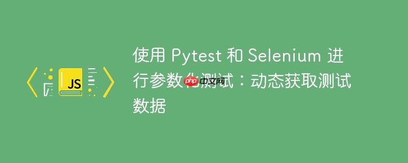 使用 pytest 和 selenium 进行参数化测试:动态获取测试数据