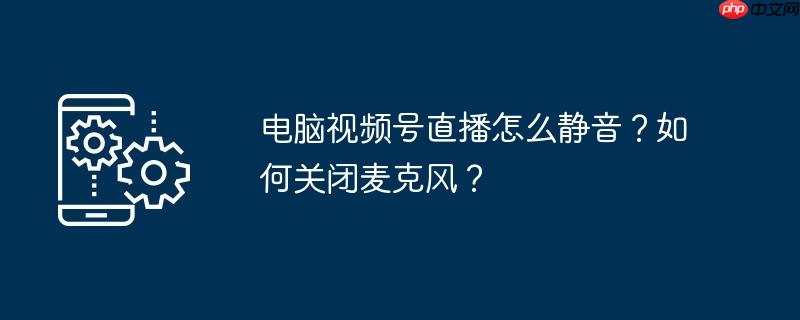 电脑视频号直播怎么静音？如何关闭麦克风？