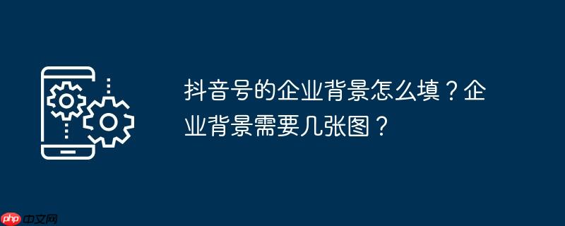 抖音号的企业背景怎么填？企业背景需要几张图？