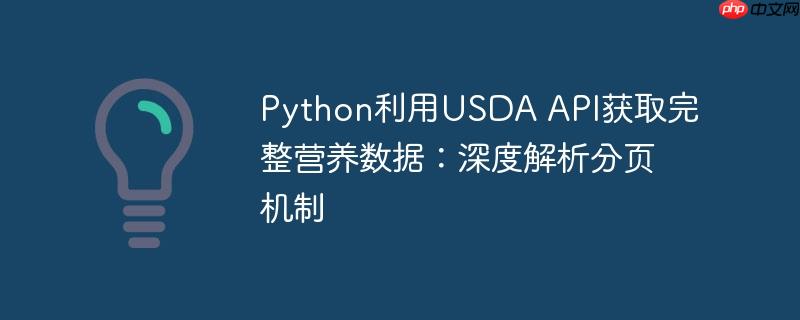 Python利用USDA API获取完整营养数据：深度解析分页机制