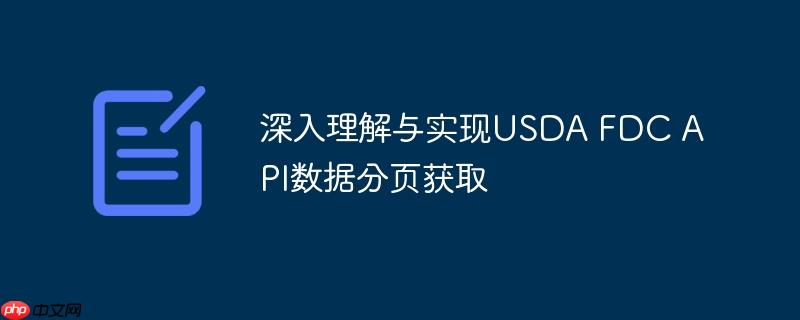 深入理解与实现USDA FDC API数据分页获取-小浪学习网