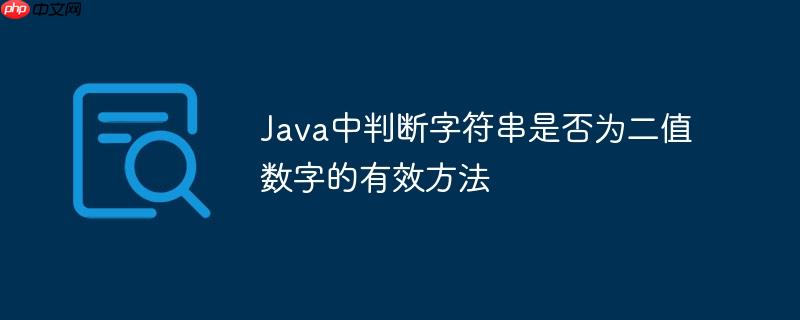 Java中判断字符串是否为二值数字的有效方法