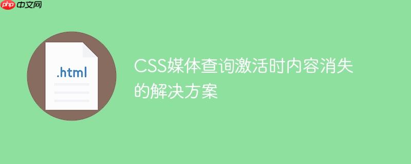 CSS媒体查询激活时内容消失的解决方案-小浪学习网