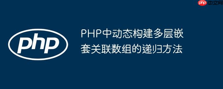 PHP中动态构建多层嵌套关联数组的递归方法
