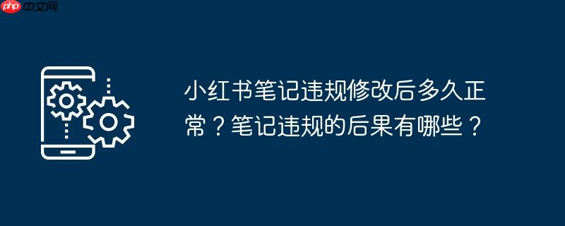 小红书笔记违规修改后多久正常？笔记违规的后果有哪些？