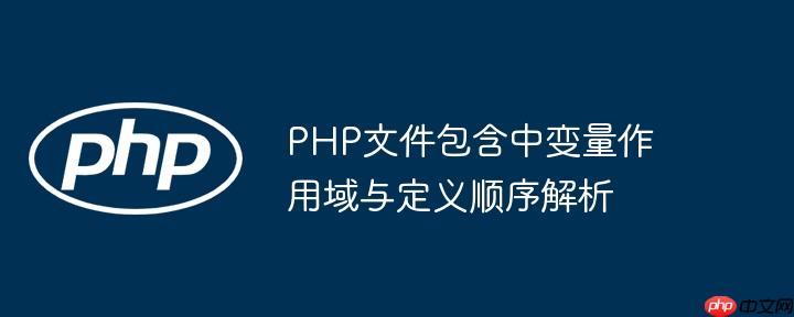 PHP文件包含中变量作用域与定义顺序解析
