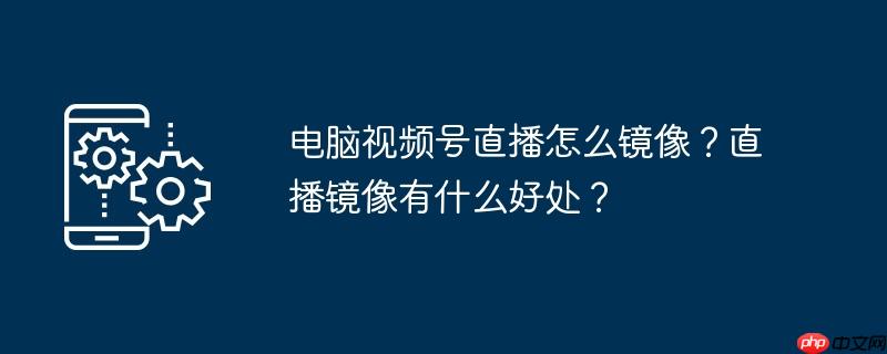 电脑视频号直播怎么镜像?直播镜像有什么好处?