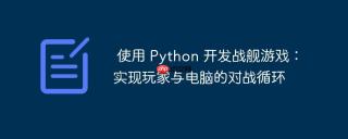 使用 Python 开发战舰游戏：实现玩家与电脑的对战循环