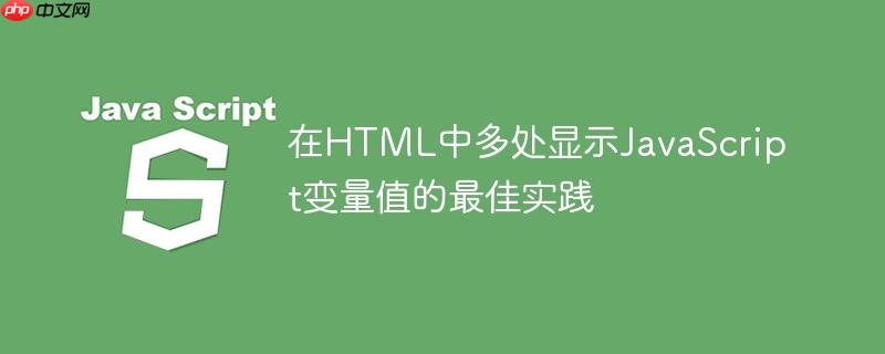 在HTML中多处显示JavaScript变量值的最佳实践
