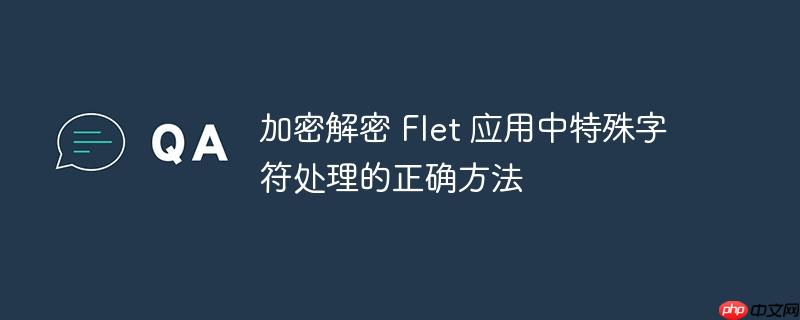 加密解密 flet 应用中特殊字符处理的正确方法