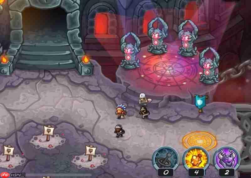 王国保卫战5四个石像怎么解谜 神庙庭院通关攻略