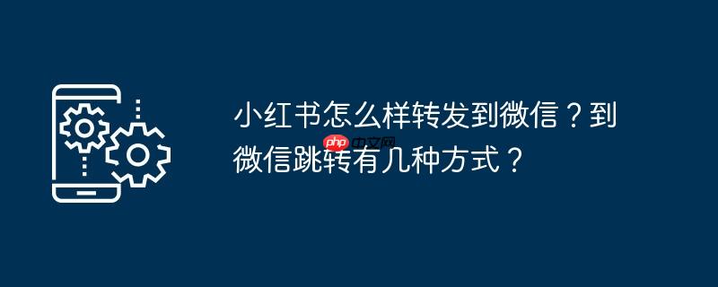 小红书怎么样转发到微信？到微信跳转有几种方式？