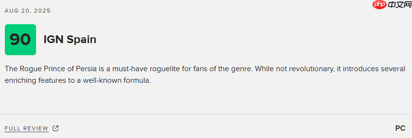 均分83！育碧肉鸽游戏《波斯王子：Rogue》现已发售