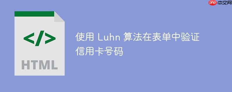 使用 luhn 算法在表单中验证信用卡号码