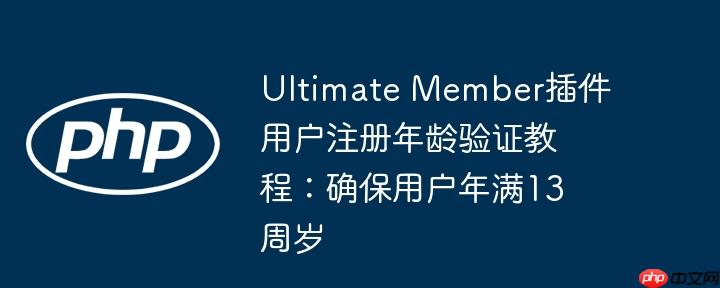 Ultimate Member插件用户注册年龄验证教程:确保用户年满13周岁