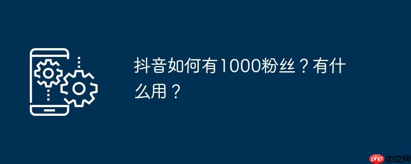 抖音如何有1000粉丝?有什么用?