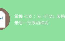 掌握 CSS:为 HTML 表格的最后一行添加样式