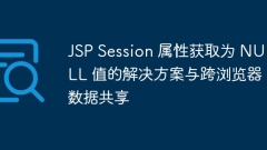 Solution to get the JSP Session property as NULL value and share cross-browser data
