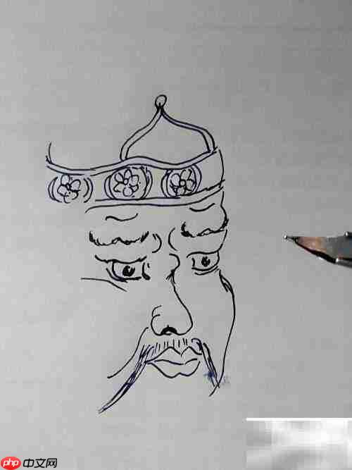 钢笔画送子天王技法