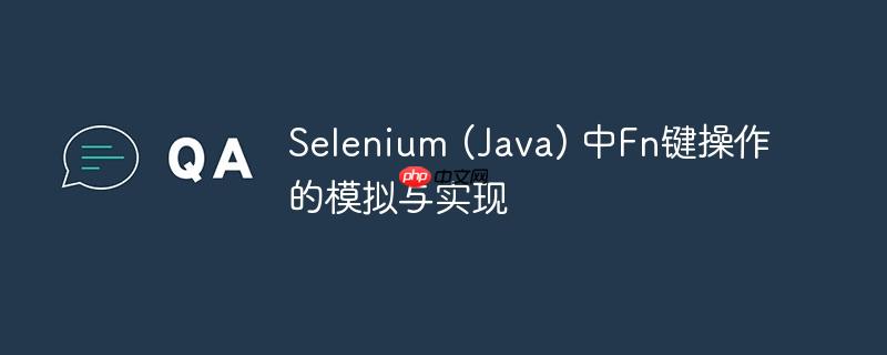 Selenium (Java) 中Fn键操作的模拟与实现