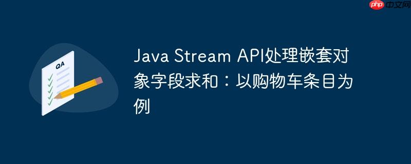 Java Stream API处理嵌套对象字段求和:以购物车条目为例