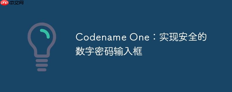 Codename One：实现安全的数字密码输入框
