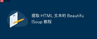提取 HTML 文本的 BeautifulSoup 教程