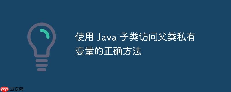 使用 Java 子类访问父类私有变量的正确方法