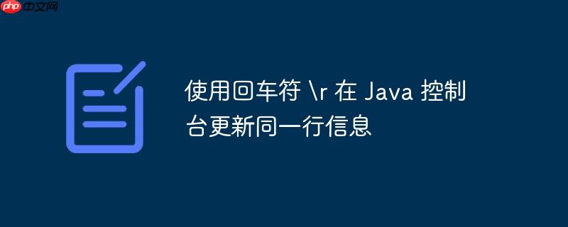 使用回车符  在 Java 控制台更新同一行信息