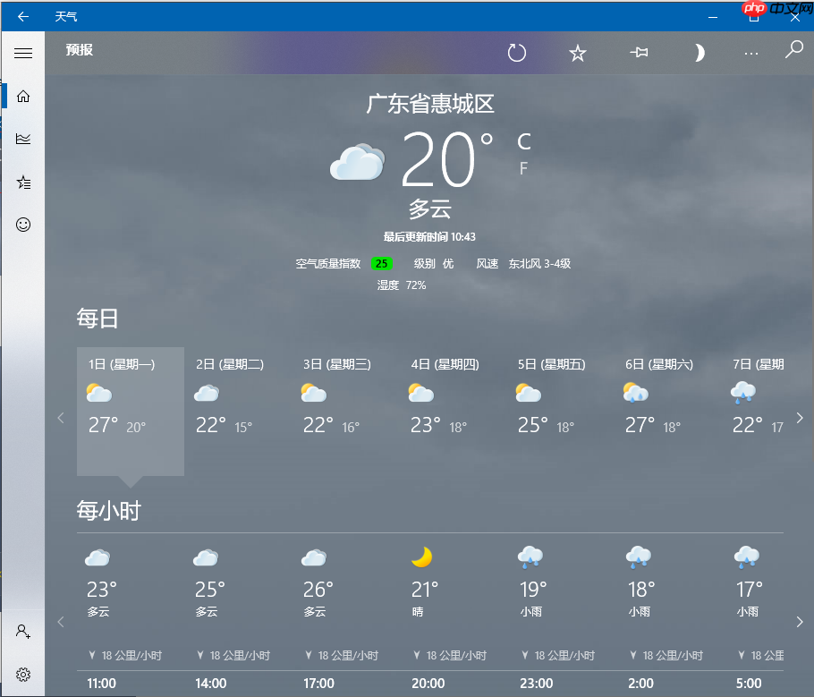 Win10系统怎么设置桌面时间日期和天气显示?