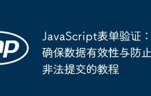 JavaScript表单验证:确保数据有效性与防止非法提交的教程