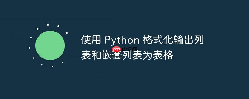 使用 python 格式化输出列表和嵌套列表为表格