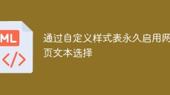 Permanently enable web text selection with custom style sheet