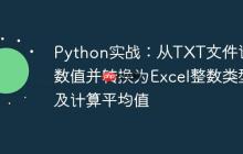 Python实战:从TXT文件读取数值并转换为Excel整数类型及计算平均值