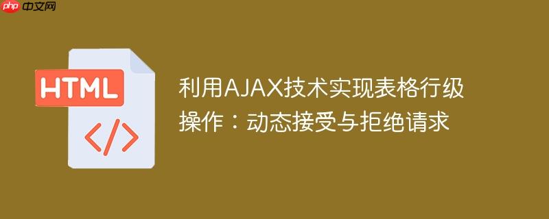 利用AJAX技术实现表格行级操作：动态接受与拒绝请求