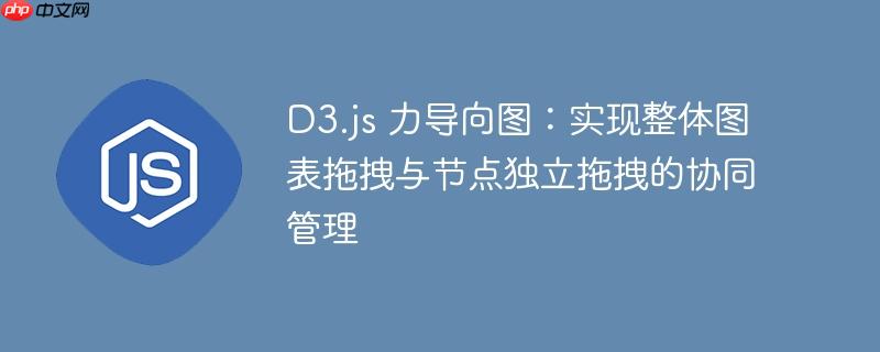D3.js 力导向图:实现整体图表拖拽与节点独立拖拽的协同管理