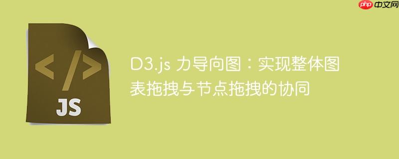 D3.js 力导向图：实现整体图表拖拽与节点拖拽的协同