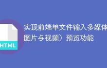 实现前端单文件输入多媒体（图片与视频）预览功能