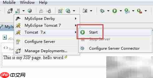 MyEclipse部署JSP项目指南