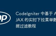 CodeIgniter 中基于 AJAX 的实时下拉菜单数据过滤教程