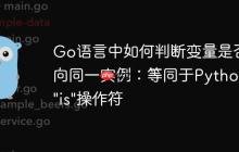 Go语言中如何判断变量是否指向同一实例:等同于Python的"is"操作符