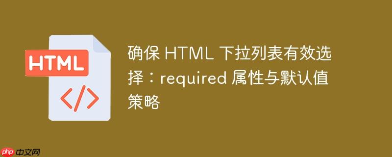 确保 HTML 下拉列表有效选择：required 属性与默认值策略
