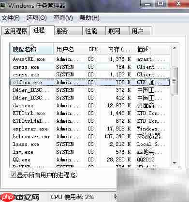 任务管理器常见进程解析