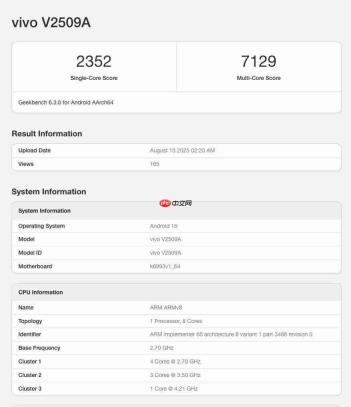 vivo X300 跑分来了,首发天玑 9500