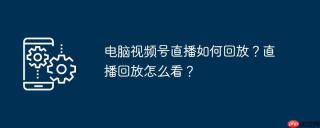 电脑视频号直播如何回放？直播回放怎么看？